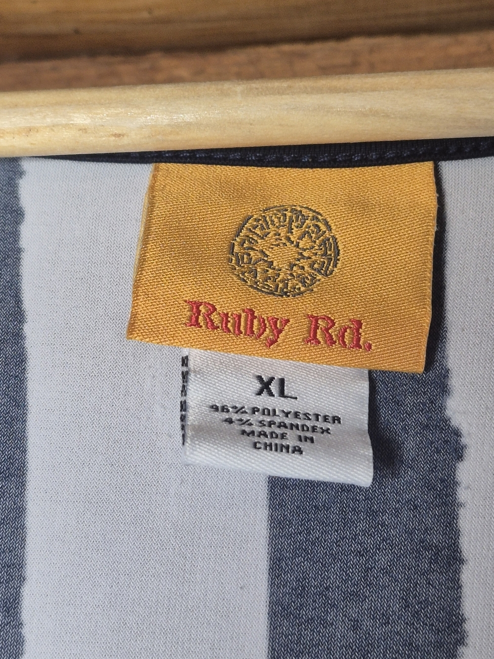 Ruby Rd. Striped Floral Border Maxi Dress XL Sleeveless Stretch - Picture 7 of 7